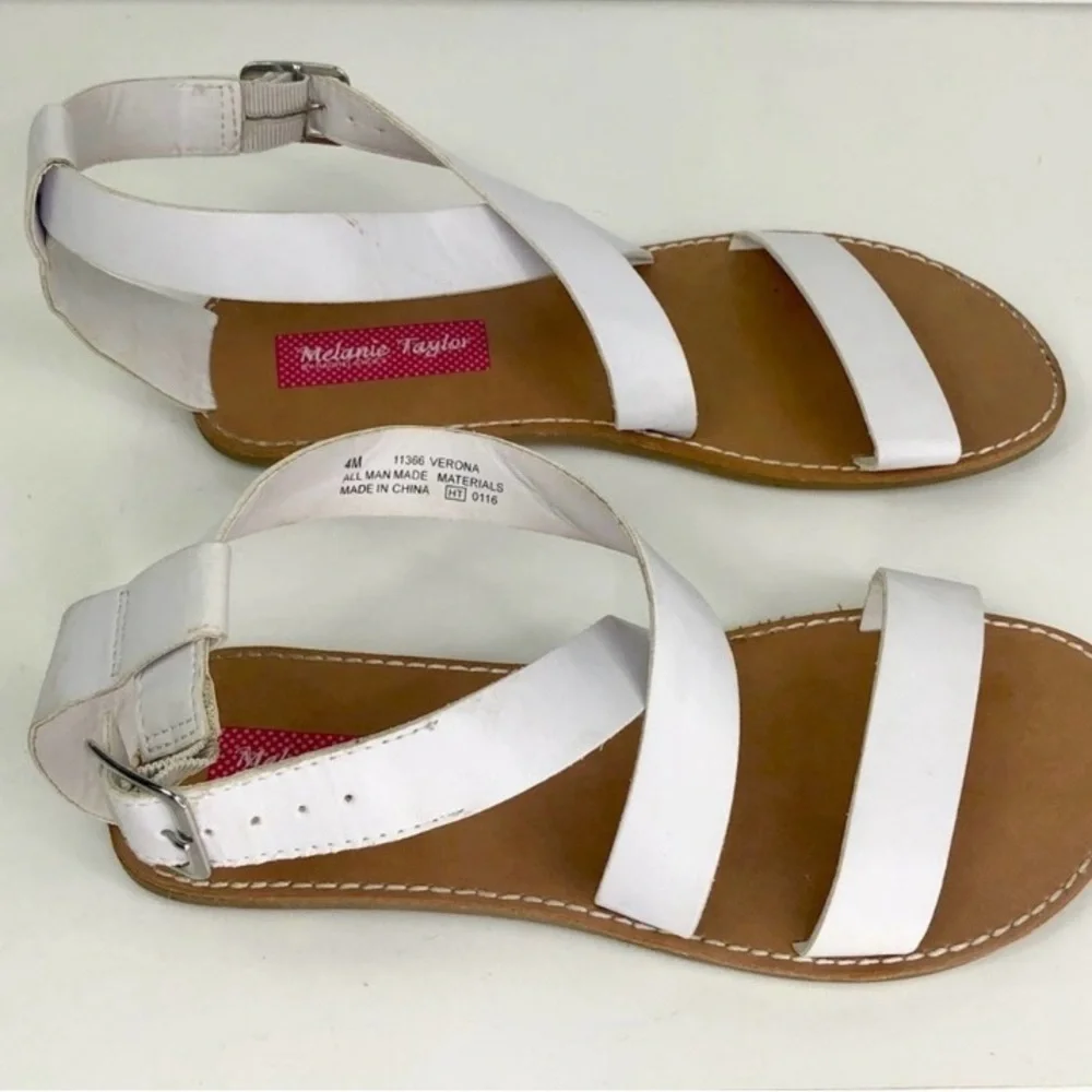 Melanie Taylor - White Strap Sandals